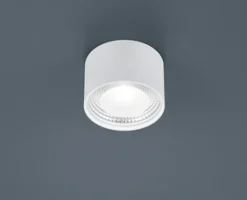 helestra LED Deckenlampe KARI Glas/Stahl Ø 11,5 cm Höhe 7,5 cm matt Weiß