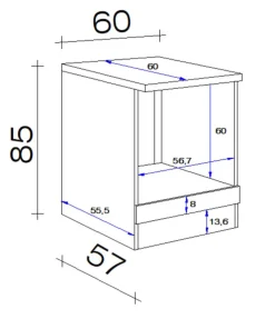 QUARTIER Herdumbauschrank Avila Braun/Weiß