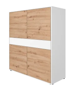 Highboard JOHN 120 x 120 cm Weiß/ Eiche Artisan Oak