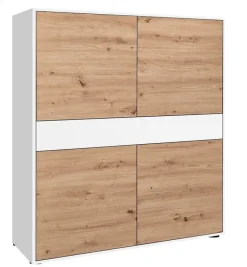 Highboard JOHN 120 x 120 cm Weiß/ Eiche Artisan Oak