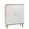 Highboard LENA_MERLE Eiche Riviera NB/ weiß matt