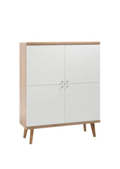 Highboard LENA_MERLE Eiche Riviera NB/ weiß matt