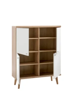 Highboard LENA_MERLE Eiche Riviera NB/ weiß matt