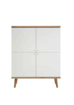 Highboard LENA_MERLE Eiche Riviera NB/ weiß matt