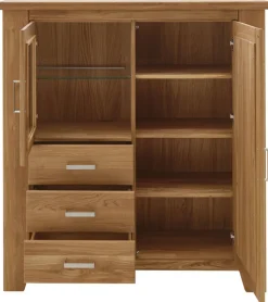 Highboard LOFT 131 x 139 cm Eiche braun