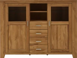 Highboard LOFT 202 x 151 cm Eiche braun