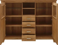 Highboard LOFT 202 x 151 cm Eiche braun