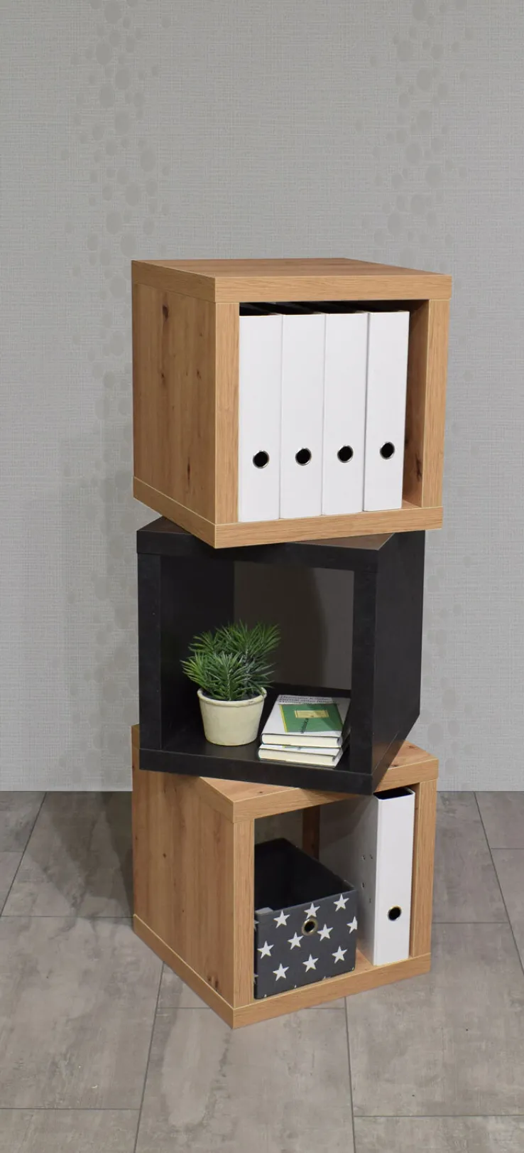 QUARTIER Hängeregal AARON 40 x 40 cm Eiche