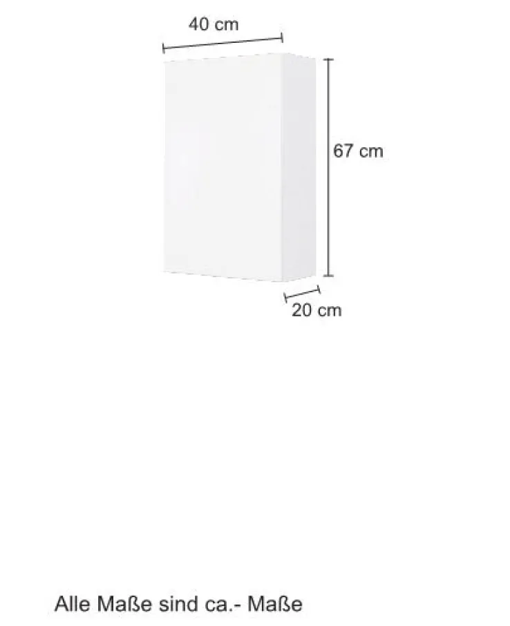 Hängeschrank BAABE 40 x 64 cm Weiß matt
