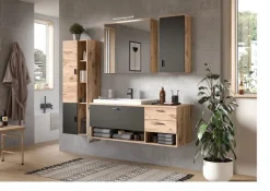 Hängeschrank GRADO 37 x 75 cm Eiche/ Grau