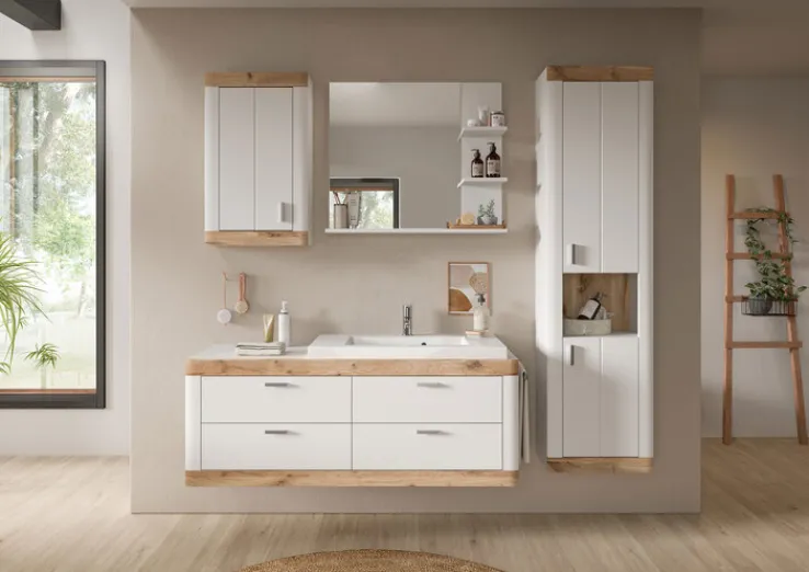 Hängeschrank LAREDO 45 x 76 cm Weiß/ Eiche