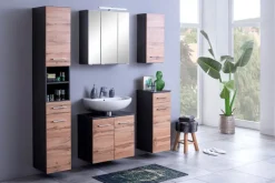 Hängeschrank PARIS 30 x 64 cm Graphit/ Wotan Eiche