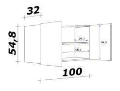 QUARTIER Hängeschrank RALPH San Remo Eiche /grau 100 cm