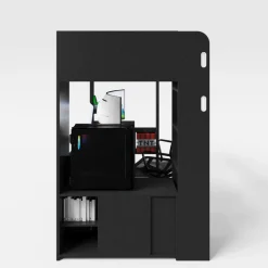 Kinder Hochbett MINECRAFT 90 x 200 cm schwarz/ grau