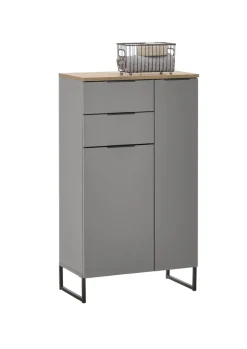 Hochschrank DENVER Grau Matt/Evoke Eiche Nachbildung ca 38cm