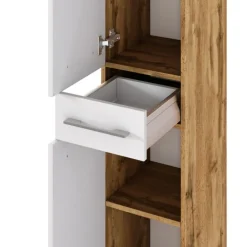 Hochschrank LIVORNO 30 x 180 cm Wotan Eiche/ Weiß matt