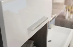 Hochschrank SCOUT 37 x 191 cm grau/ weiß Hochglanz