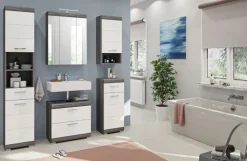 Hochschrank SCOUT 37 x 191 cm grau/ weiß Hochglanz