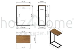 holz4home Beistelltisch 25 x 67 cm Sonoma-Eiche-Dekor
