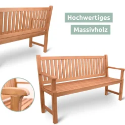 holz4home Gartenbank LANDHAUS 3-tlg 150 cm naturfarbig