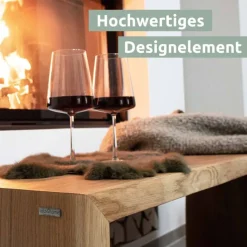 holz4home Massivholzbank 140 x 45 cm Eiche geölt mit Baumkante