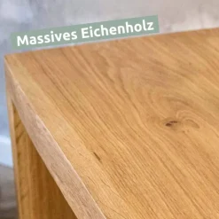 holz4home Massivholzbank 100 x 45 cm Eiche geölt mit Baumkante