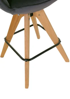 INTERhome Barhocker CHILL anthrazit/Eiche massiv natur