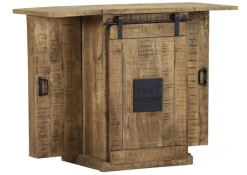 INTERhome Barschrank BARNEY 60-120 x 52 cm Mango Massivholz/schwarz