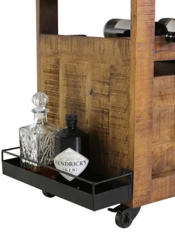 INTERhome Barwagen BARNEY 97 x 85 cm Mango Massivholz/schwarz