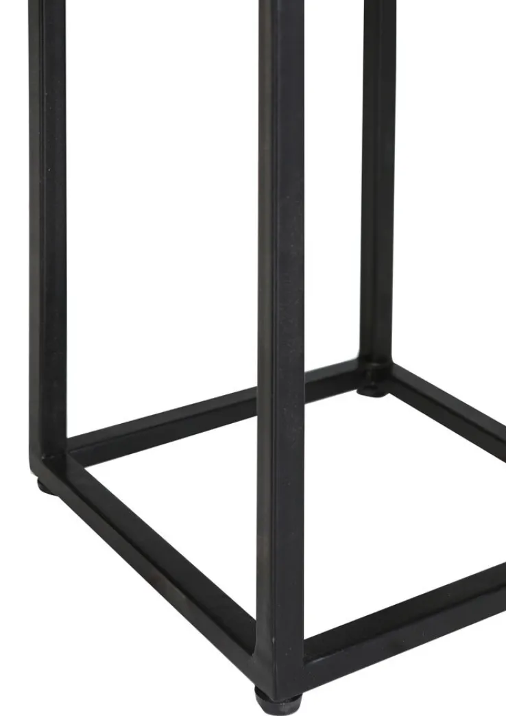 INTERhome Beistelltisch CHUCK Akazie Massivholz Set 2-tlg. Durchmesser 23/19 cm pulverbeschichtet Natur