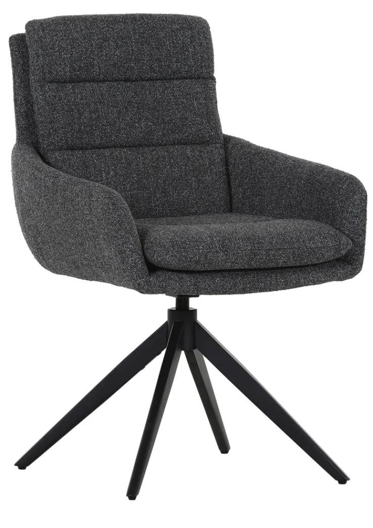 INTERhome Drehsessel LEIA dunkelgrau/schwarz