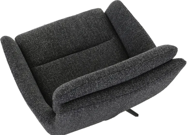 INTERhome Drehsessel LEIA dunkelgrau/schwarz