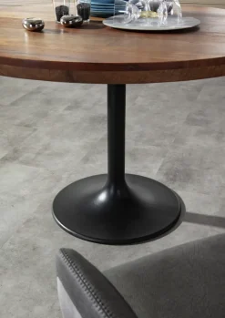 INTERhome Esstisch NORMANDY Ø 120 cm recycled Altholz/schwarz