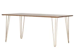 INTERhome Esstisch SCAN 160 x 90 cm braun/goldfarbig