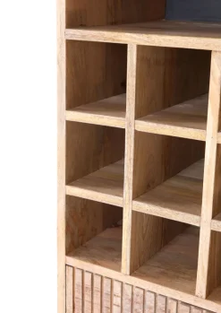 INTERhome Highboard NEMESIS 95 x 142 cm Mango massiv natur/Metallgestell schwarz