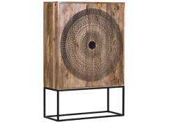 INTERhome Highboard SANTA CRUZ 100 x 150 cm Mango massiv/schwarz