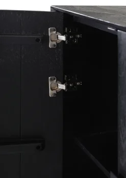 INTERhome Kommode AGGLO 85 x 80 cm Akazie massiv schwarz gebeizt und lackiert