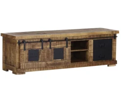 INTERhome Lowboard BARNEY 160 x 50 cm Mango Massivholz/schwarz