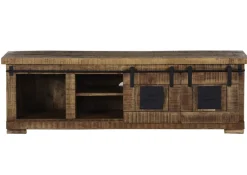 INTERhome Lowboard BARNEY 160 x 50 cm Mango Massivholz/schwarz