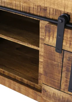 INTERhome Lowboard BARNEY 160 x 50 cm Mango Massivholz/schwarz