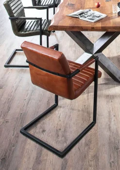 INTERhome Schwingstuhl MADRID 2er Set cognac/ schwarz