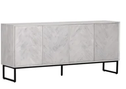 INTERhome Sideboard CESARO 175 x 78 cm Mango massiv sandgestrahlt/weiß vintage