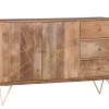 INTERhome Sideboard FAME Mango massiv/ goldfarbig