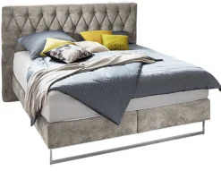 JOOP! Boxspringbett CUBIC CHESTERFIELD 180 x 200 cm grau