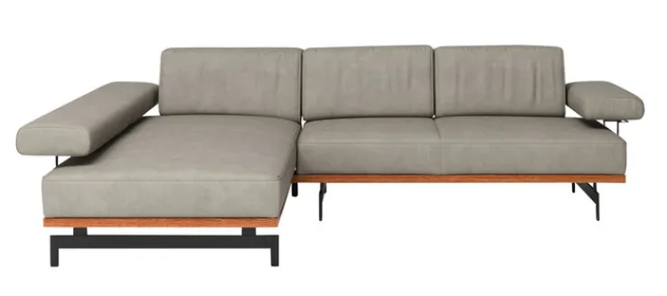 JOOP! Ecksofa Lederbezug grau