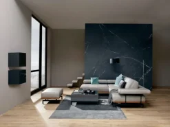 JOOP! Ecksofa Lederbezug grau