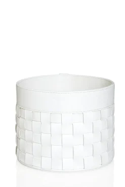 JOOP! Korb CORNFLOWER Kunstleder Ø 20,5 cm Höhe 16 cm Weiß