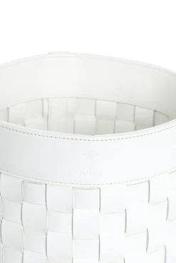JOOP! Korb CORNFLOWER Kunstleder Ø 20,5 cm Höhe 16 cm Weiß