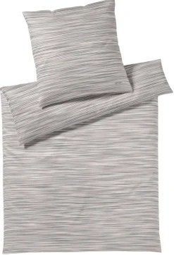 JOOP! Mako-Satin-Bettwäsche VIVID 135 x 200 cm beige/grau