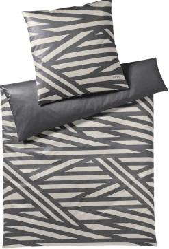 JOOP! Satin-Bettwäsche CROSS 135 x 200 cm stone